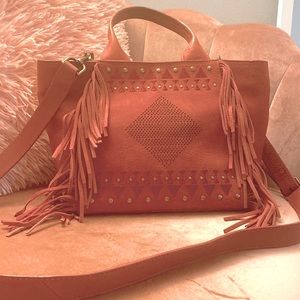 Lucky Brand | Bags | Lucky Brand Red Orange Suede Crossbody